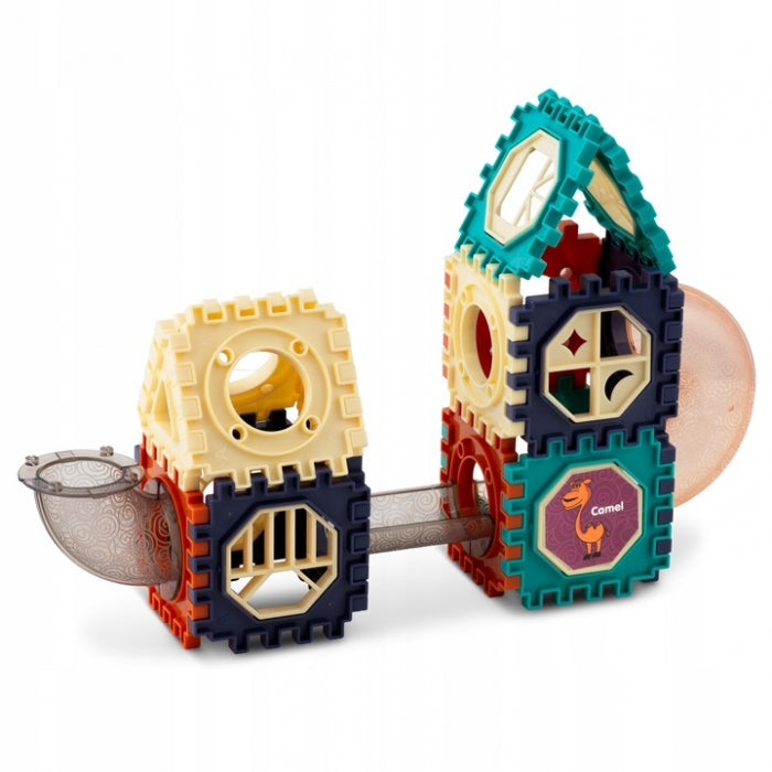 Blocuri magnetice cu tobogan si bile, 110 elemente, Ricokids RK-765