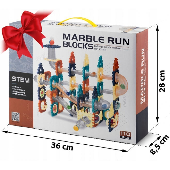 Blocuri magnetice cu tobogan si bile, 110 elemente, Ricokids RK-765