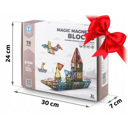 Blocuri magnetice, 78 elemente, Ricokids RK-766