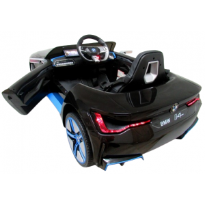 Masinuta electrica cu telecomanda, roti din spuma EVA, scaun din piele ecologica, varsta 1-5 ani, BMW I4 - Negru