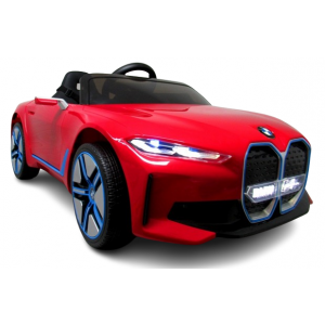 Masinuta electrica cu telecomanda, roti din spuma EVA, scaun din piele ecologica, varsta 1-5 ani, BMW I4 - Rosu