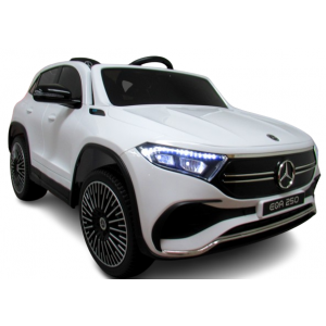 Masinuta electrica cu telecomanda, roti din spuma EVA, scaun din piele ecologica, varsta 1-5 ani, MERCEDES EQA250 - Alb