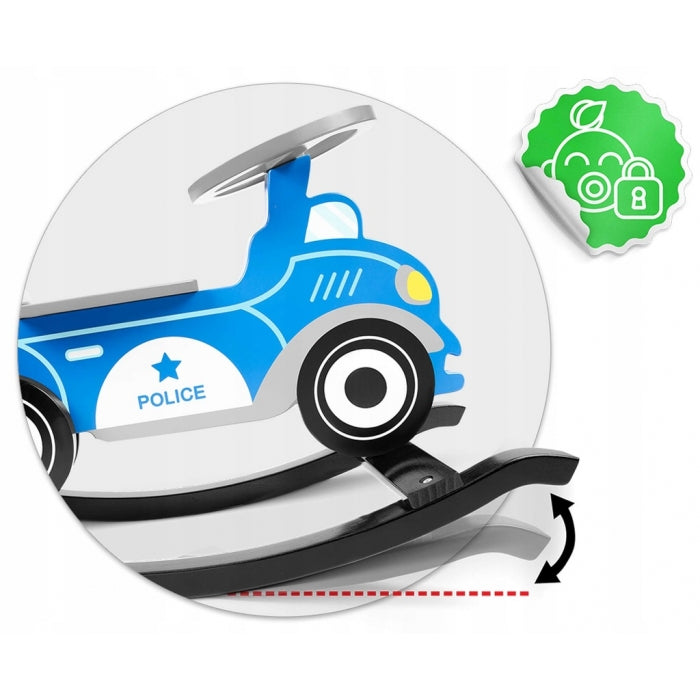 Balansoar masina de politie din lemn Ricokids 785000