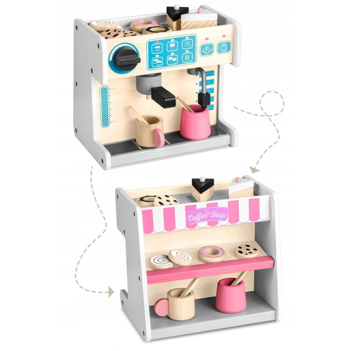 Jucarie interactiva din lemn, coffee shop, Ricokids 785101 - Alb