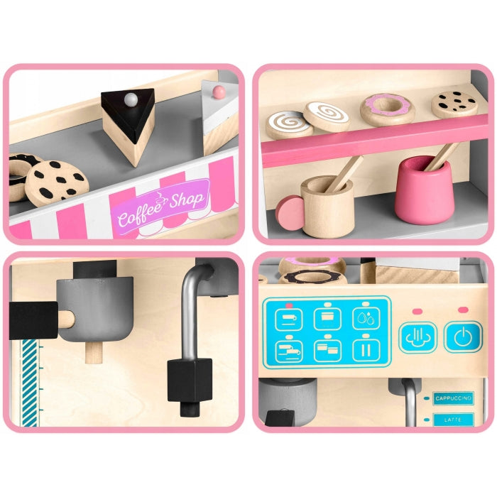 Jucarie interactiva din lemn, coffee shop, Ricokids 785101 - Alb