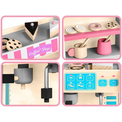 Jucarie interactiva din lemn, coffee shop, Ricokids 785101 - Alb