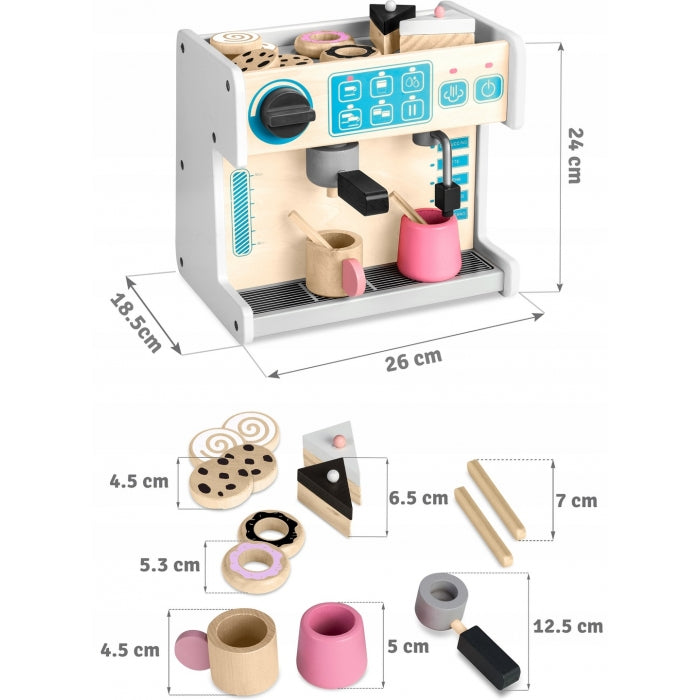 Jucarie interactiva din lemn, coffee shop, Ricokids 785101 - Alb