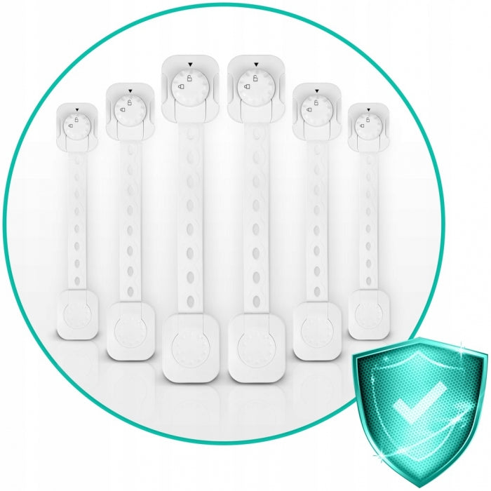 Incuietori de siguranta pentru usi si sertare, 6 bucati, Ricokids 798200 - Alb