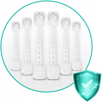 Incuietori de siguranta pentru usi si sertare, 6 bucati, Ricokids 798200 - Alb