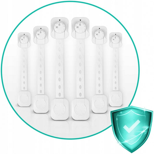 Incuietori de siguranta pentru usi si sertare, 6 bucati, Ricokids 798200 - Alb