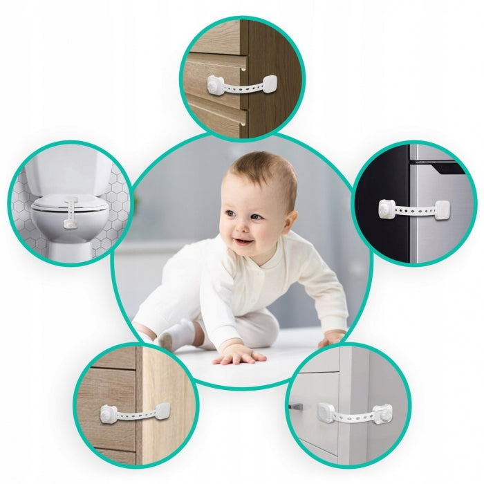 Incuietori de siguranta pentru usi si sertare, 6 bucati, Ricokids 798200 - Alb