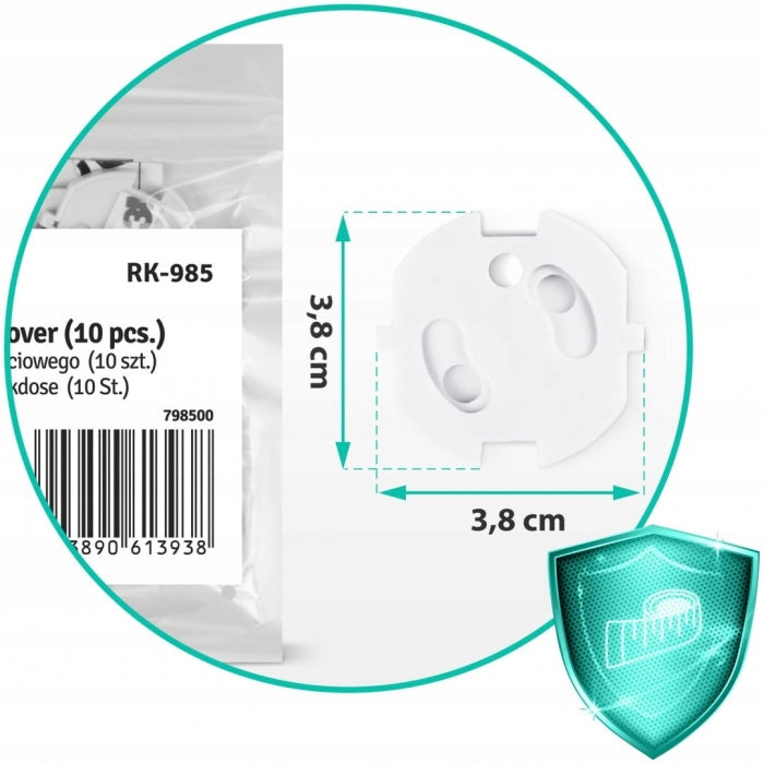 Protectii pentru priza, 10 bucati, Ricokids 798500 - Alb