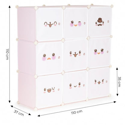 Raft modular cu 9 compartimente pentru camera copilului Ecotoys 09C