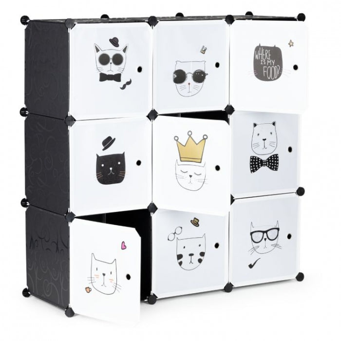 Raft modular cu 9 compartimente pentru camera copilului Ecotoys 09D