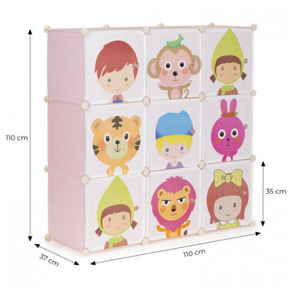 Raft modular cu 9 compartimente pentru camera copilului Ecotoys 09E