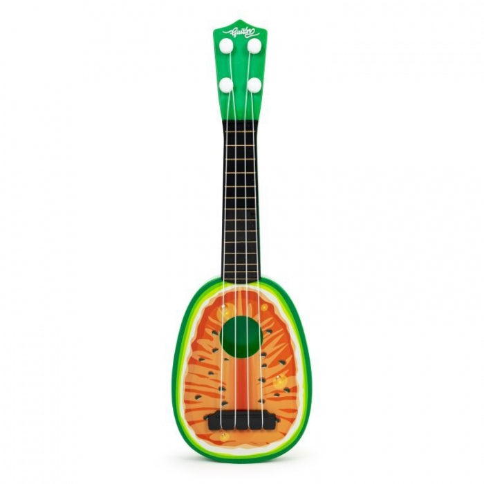 Chitara ukulele pentru copii cu 4 corzi Ecotoys MJ030 - Pepene