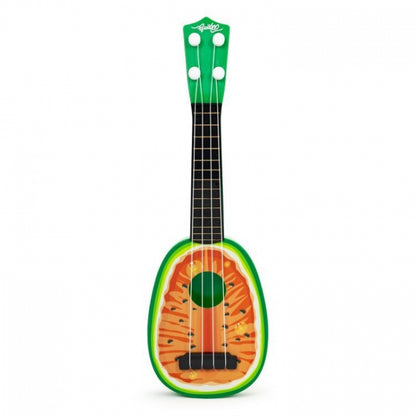 Chitara ukulele pentru copii cu 4 corzi Ecotoys MJ030 - Pepene