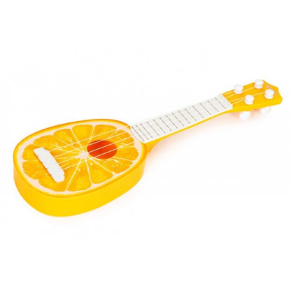 Chitara ukulele pentru copii cu 4 corzi Ecotoys MJ030 - Portocala