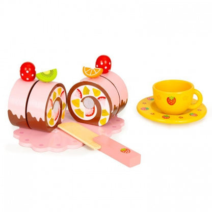 Cutie cu dulciuri si accesorii din lemn, 29 elemente, Ecotoys HC601926