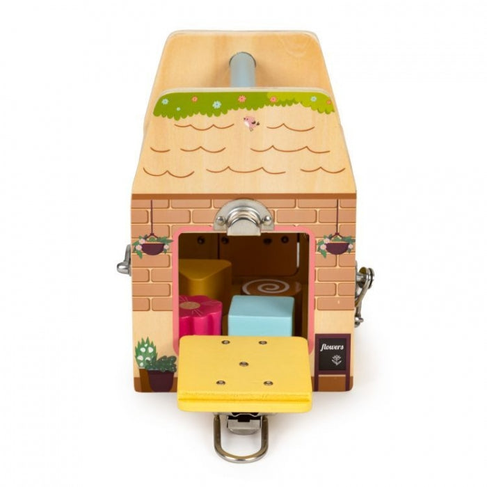 Jucarie interactiva din lemn sub forma de cub cu sortator Ecotoys 2555