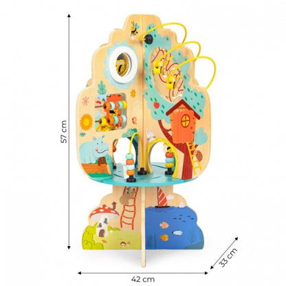 Jucarie interactiva din lemn sub forma de copac cu diverse activitati Ecotoys 1045