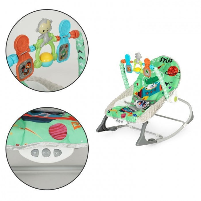 Balansoar 2 in 1 cu vibratii si sunete Ecotoys 27244