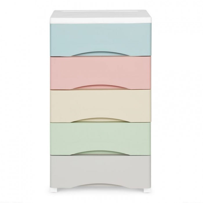 Raft pe roti cu 5 compartimente pentru depozitarea jucariilor ModernHome - Multicolor