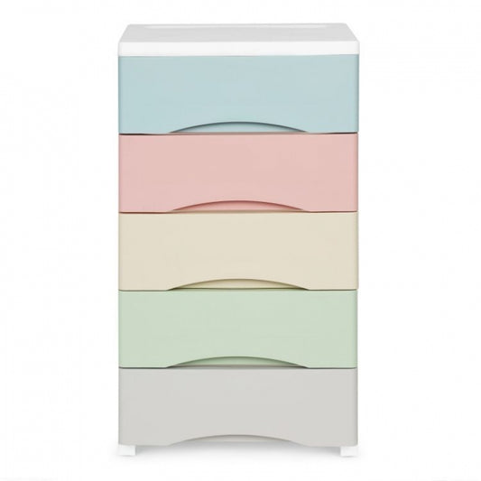 Raft pe roti cu 5 compartimente pentru depozitarea jucariilor ModernHome - Multicolor