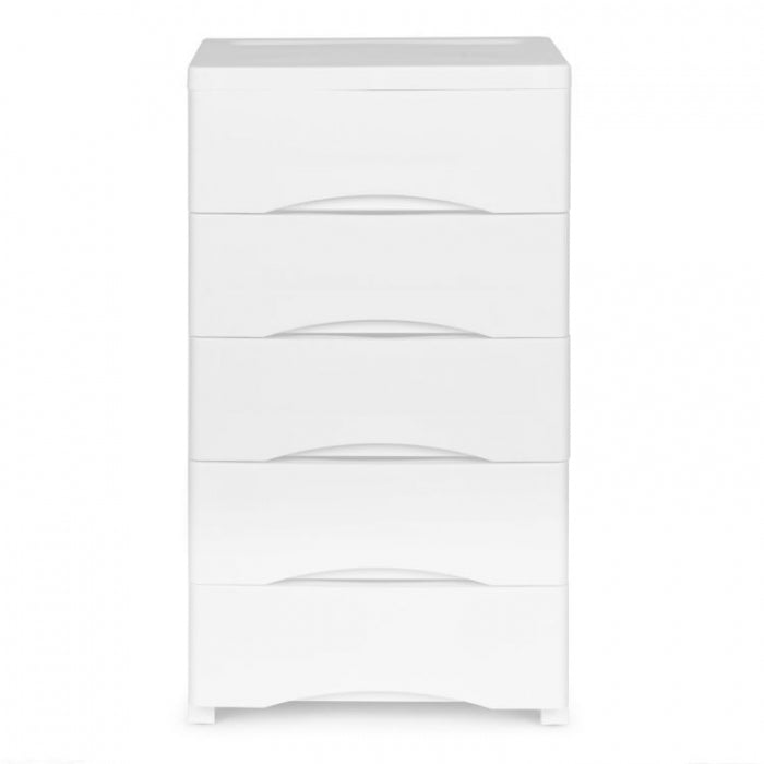 Raft pe roti cu 5 compartimente pentru depozitarea jucariilor ModernHome - Alb