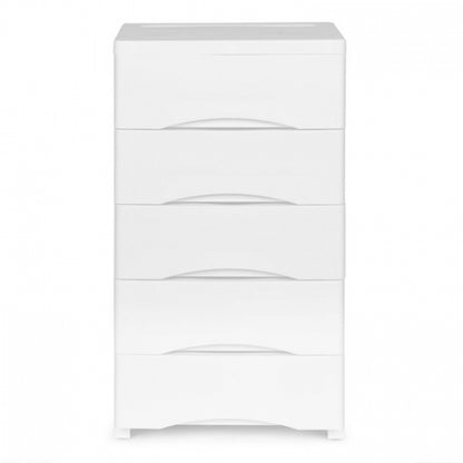 Raft pe roti cu 5 compartimente pentru depozitarea jucariilor ModernHome - Alb