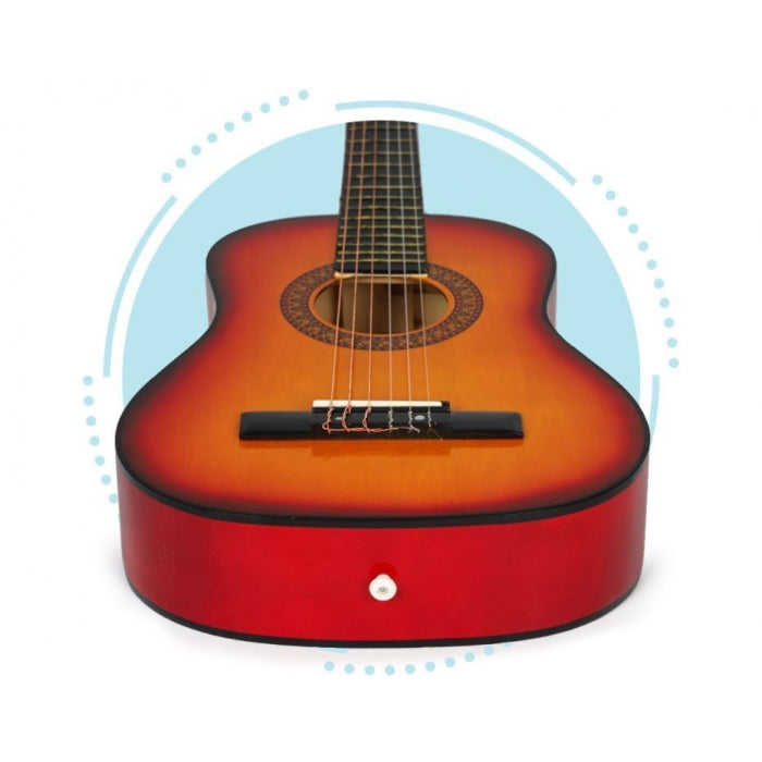 Chitara din lemn cu 6 corzi pentru copii, 76 cm, Ecotoys HX18022-30N