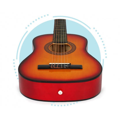 Chitara din lemn cu 6 corzi pentru copii, 86 cm, Ecotoys HX18026-34N