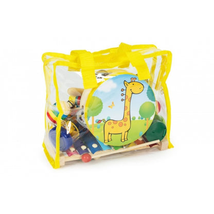 Set cu instrumente muzicale pentru copii din lemn, 14 instrumente, Ecotoys ESC-W-0243C