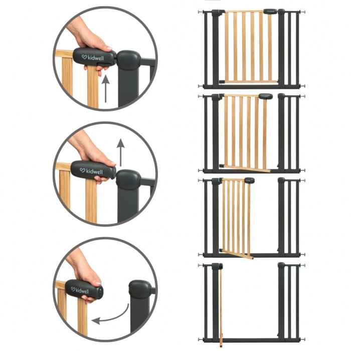 Poarta de siguranta 74-105 cm Kidwell Trasti - Negru
