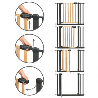 Poarta de siguranta 74-105 cm Kidwell Trasti - Negru