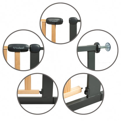 Poarta de siguranta 74-105 cm Kidwell Trasti - Negru