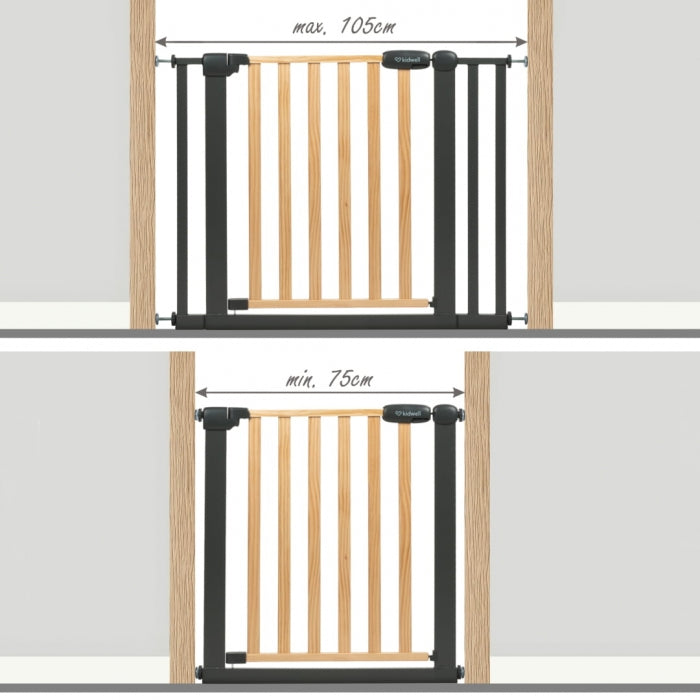 Poarta de siguranta 74-105 cm Kidwell Trasti - Negru