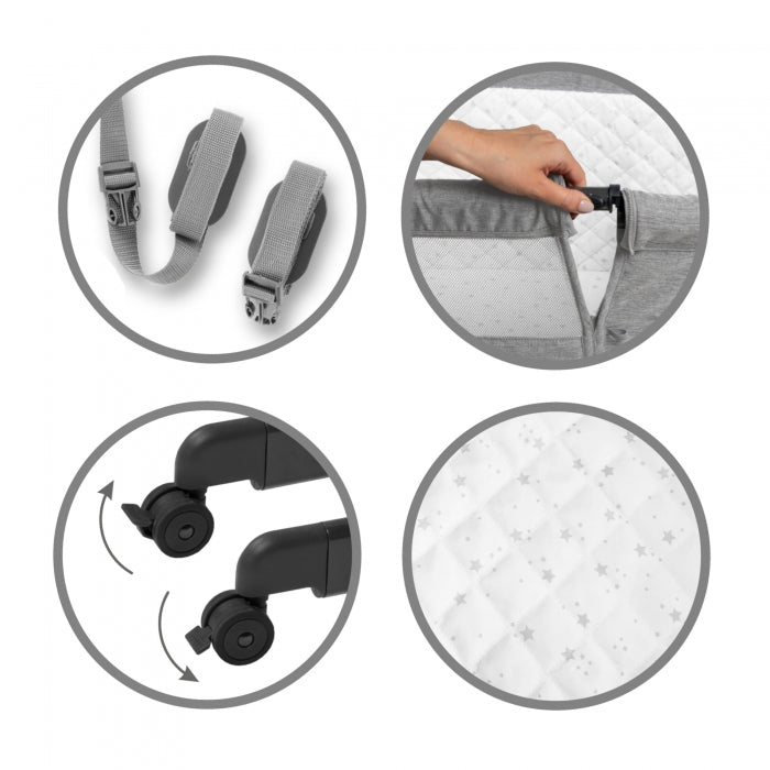 Patut cu laterala deschizabila Kidwell Snuzzy - Light Grey