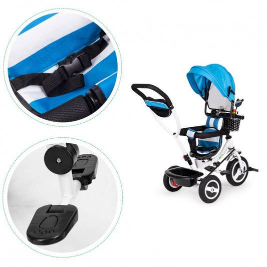 Tricicleta cu sezut rotativ Ecotoys JM-066-9L - Albastra