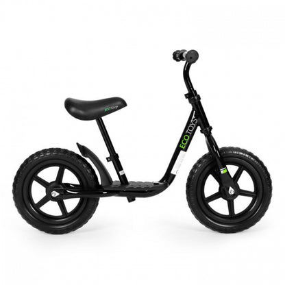 Bicicleta fara pedale cu platforma si roti din spuma EVA Ecotoys JT-BB-05 - Negru