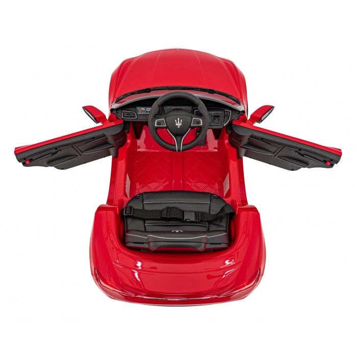 Masinuta electrica cu telecomanda MASERATI GHIBLI, roti EVA, scaun tapitat, 100x66x41 cm, putere 60W - Rosu
