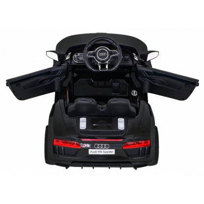 Masinuta electrica cu telecomanda AUDI R8, roti EVA, scaun tapitat, 98x59x43 cm, putere 70W - Negru