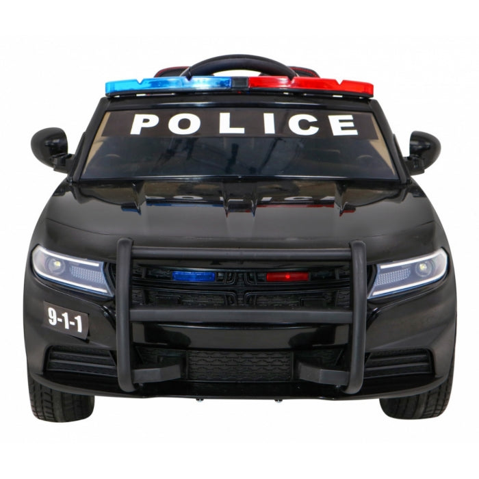 Masinuta electrica cu telecomanda Super-Police, roti EVA, scaun tapitat, 113x69x48 cm, putere 70W - Negru