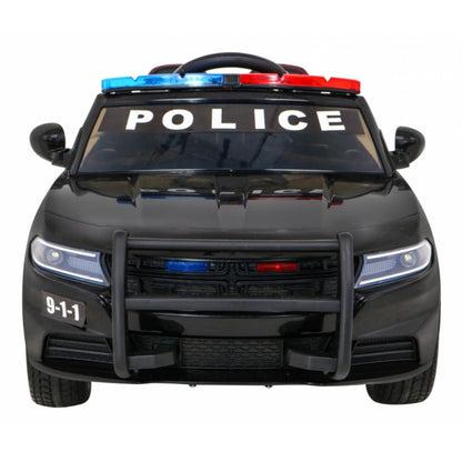 Masinuta electrica cu telecomanda Super-Police, roti EVA, scaun tapitat, 113x69x48 cm, putere 70W - Negru