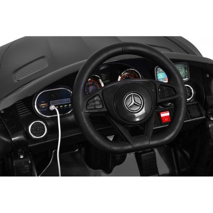 Masinuta electrica cu telecomanda MERCEDES BENZ GT, roti EVA, scaun tapitat, 108x68x48 cm, putere 70W - Negru