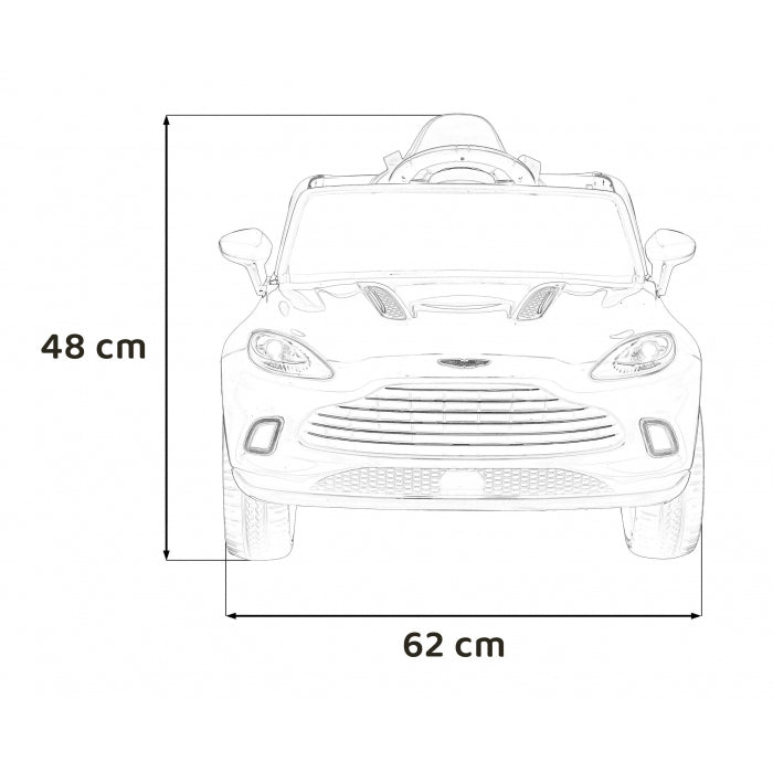 Masinuta electrica cu telecomanda ASTON MARTIN DBX, roti EVA, scaun tapitat, 105x62x48 cm, putere 100W - Negru