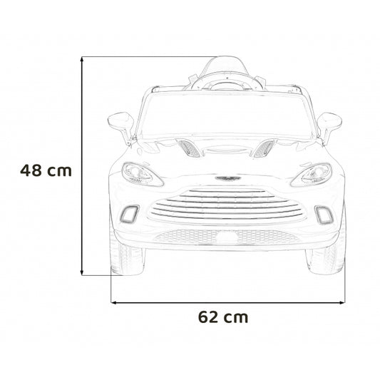 Masinuta electrica cu telecomanda ASTON MARTIN DBX, roti EVA, scaun tapitat, 105x62x48 cm, putere 100W - Negru