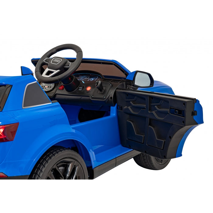 Masinuta electrica cu telecomanda AUDI Q7 NEW LIFT, roti EVA, scaun tapitat, 117x67x54 cm, putere 70W - Albastru