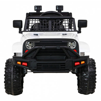 Masinuta electrica cu telecomanda JEEP DARK NIGHT, roti EVA, scaun tapitat, 100x67x59 cm, putere 70W - Alb