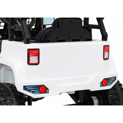 Masinuta electrica cu telecomanda JEEP DARK NIGHT, roti EVA, scaun tapitat, 100x67x59 cm, putere 70W - Alb